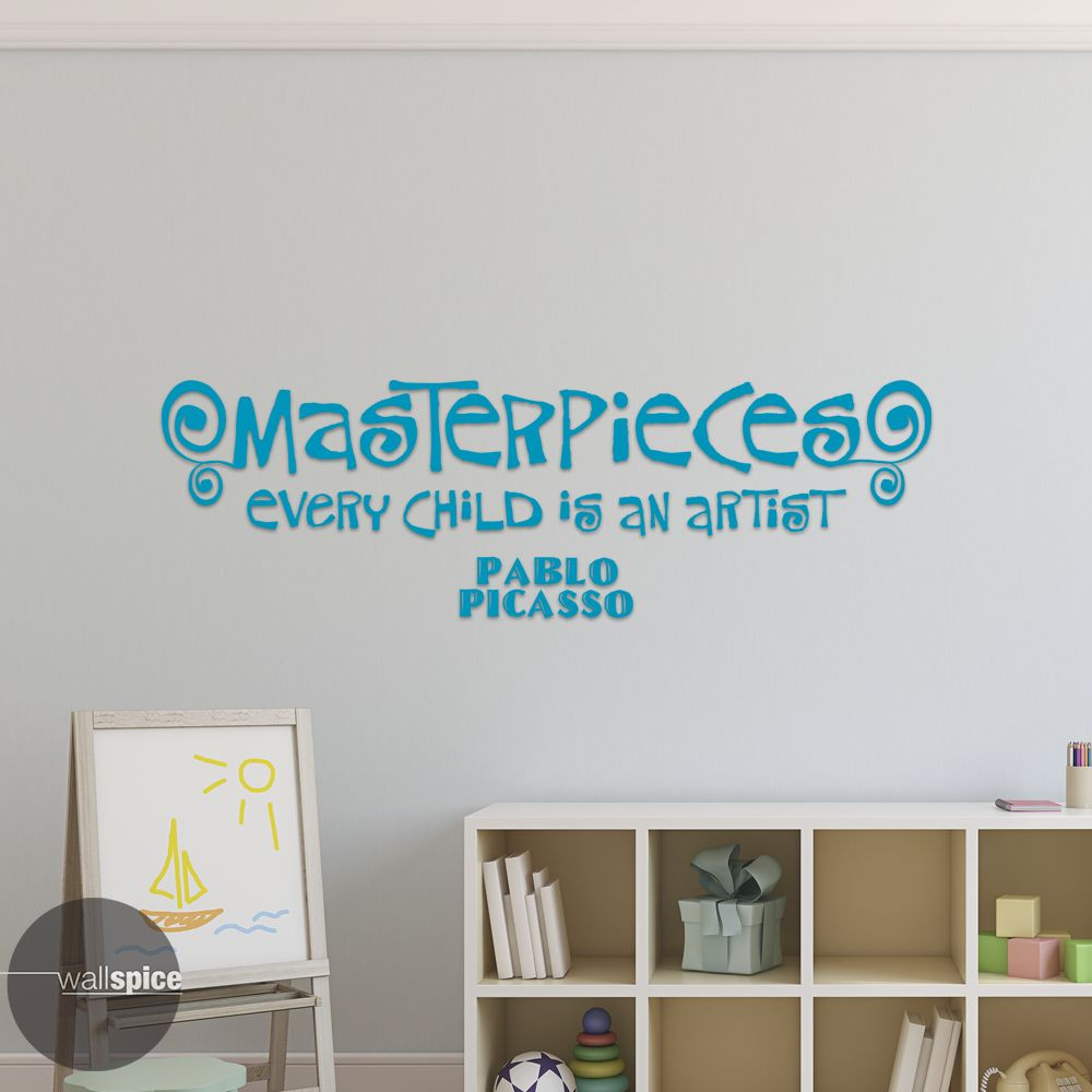 Masterpieces Every Child Is An Artist Pablo Picasso Vinyl Wall Decal Sticker
