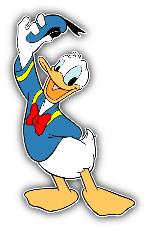 Donald Duck Hat Cartoon Car Bumper Sticker Decal 5”x 3”