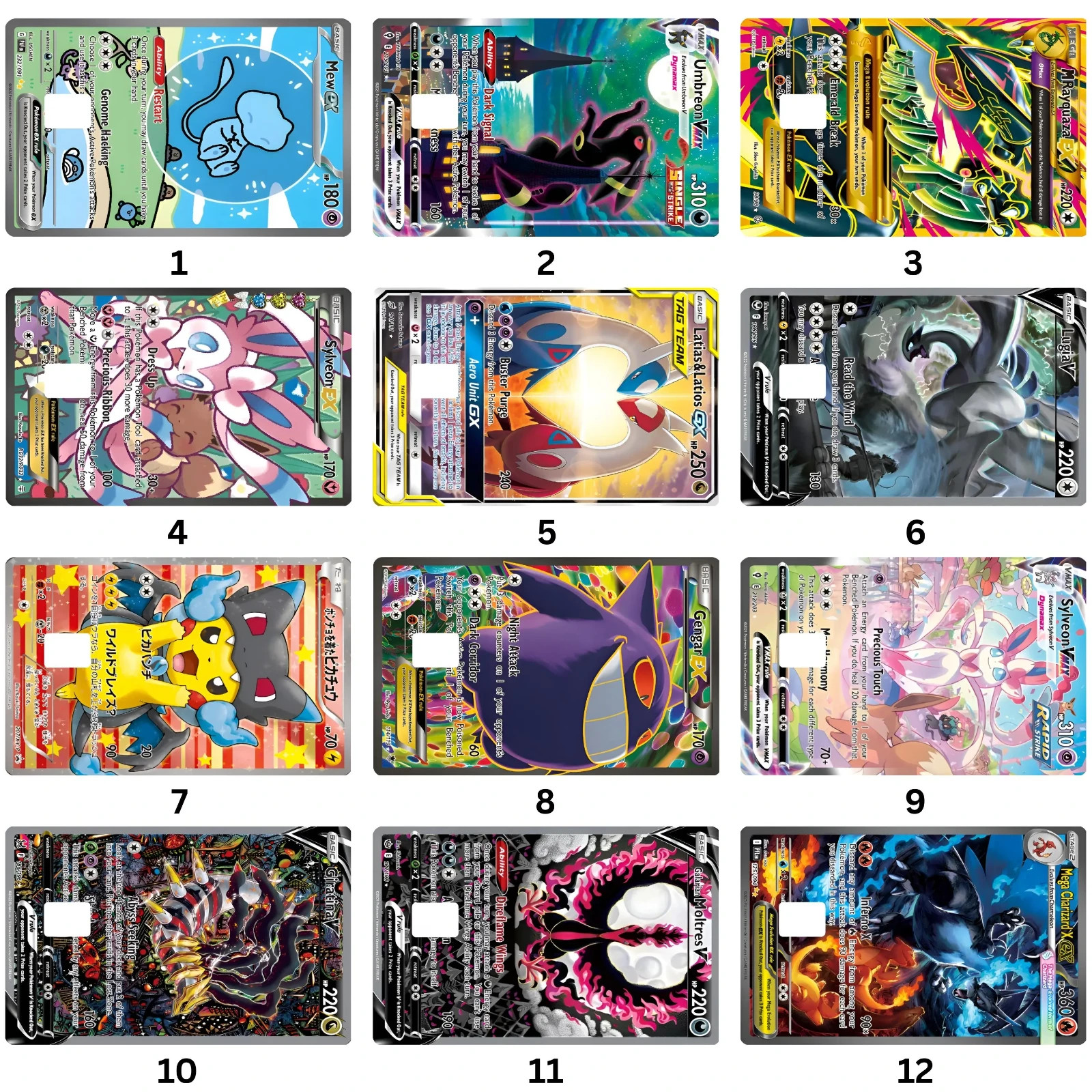 Custom Glossy Pokemon Credit Card Sticker/Cover Decals/High Quality Print