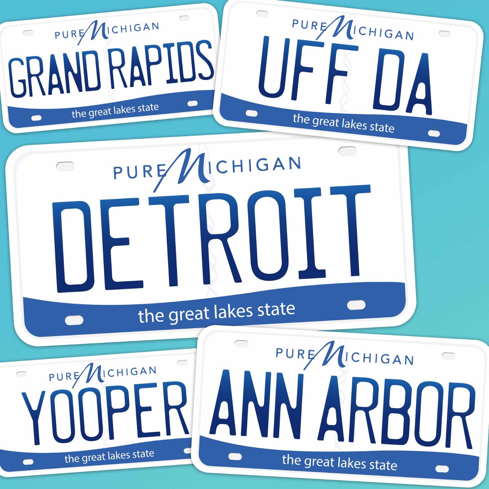 Michigan License Plate Sticker – Choose from 10+ MI Cities & Saying Decals