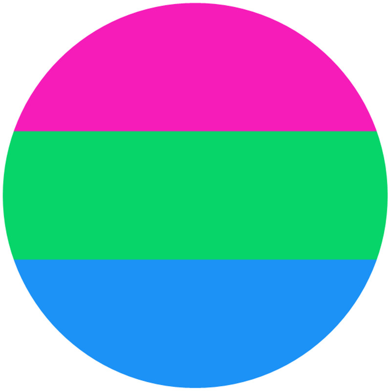 Polysexual Pride Flag – 3 Pack Circle Stickers 3″ x 3″ – LGBTQ+ Support
