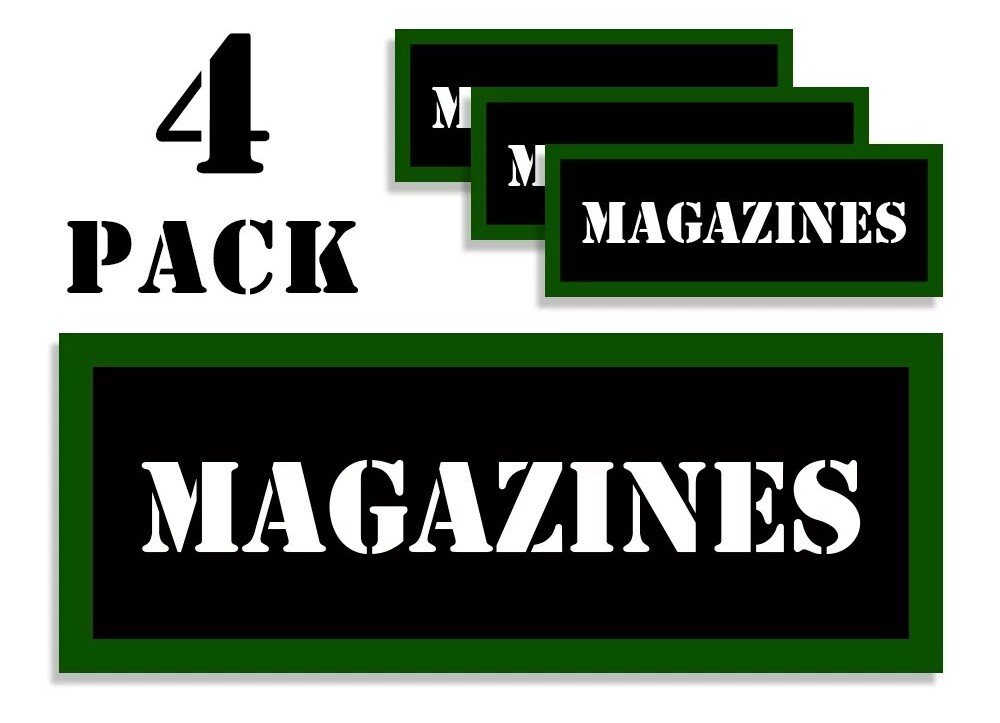 MAGAZINES Ammo Can Label Stickers Decal Ammunition (4 pack)