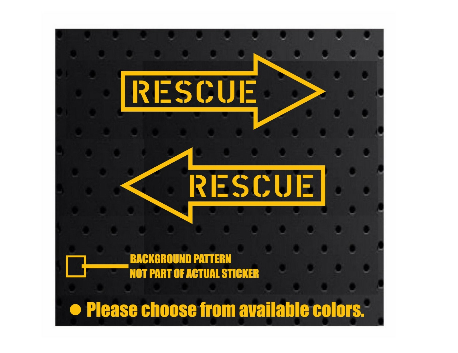RESCUE ARROW (2X) Vinyl Window Decal 1 LEFT & 1 RIGHT ARROW