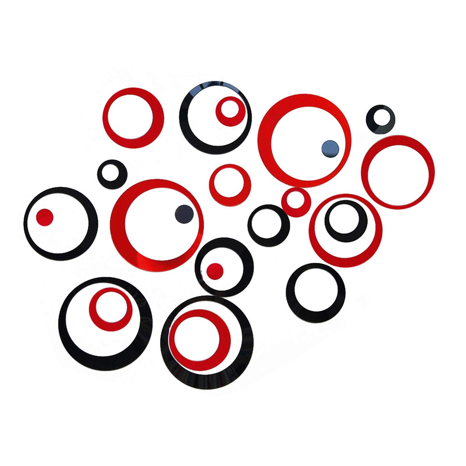 24Pcs Acrylic Circle Mirror Wall Stickers DIY Decals Modern Art Mural for Hom…