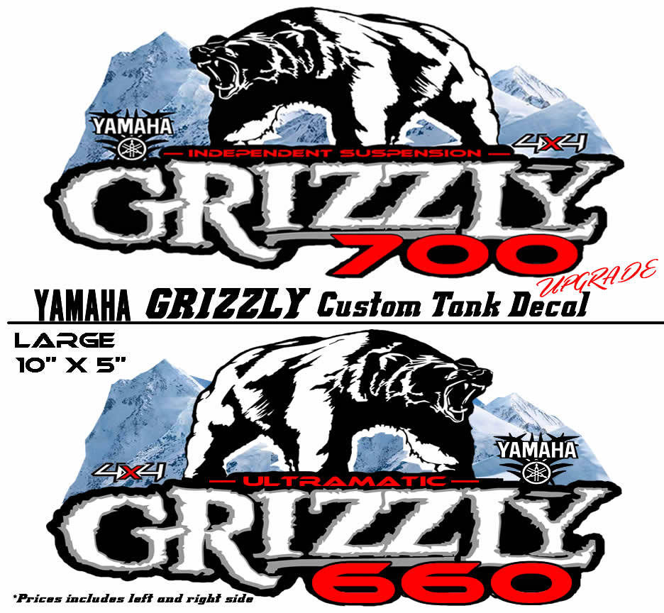 Yamaha Grizzly OEM ATV Tank Decal Graphic Sticker Kit 350 450 550 600 660 700