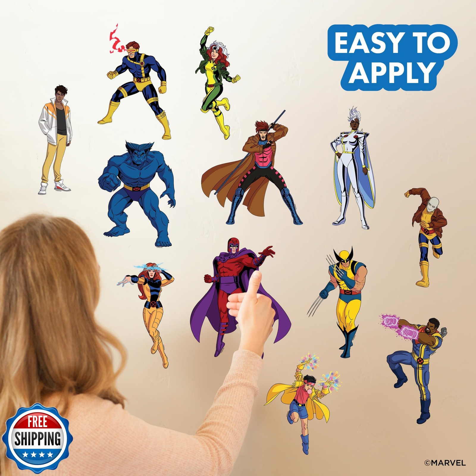 Marvel X-Men Wall Decals – Set of 12 Wall Stickers Wolverine Cyclops Storm Ro