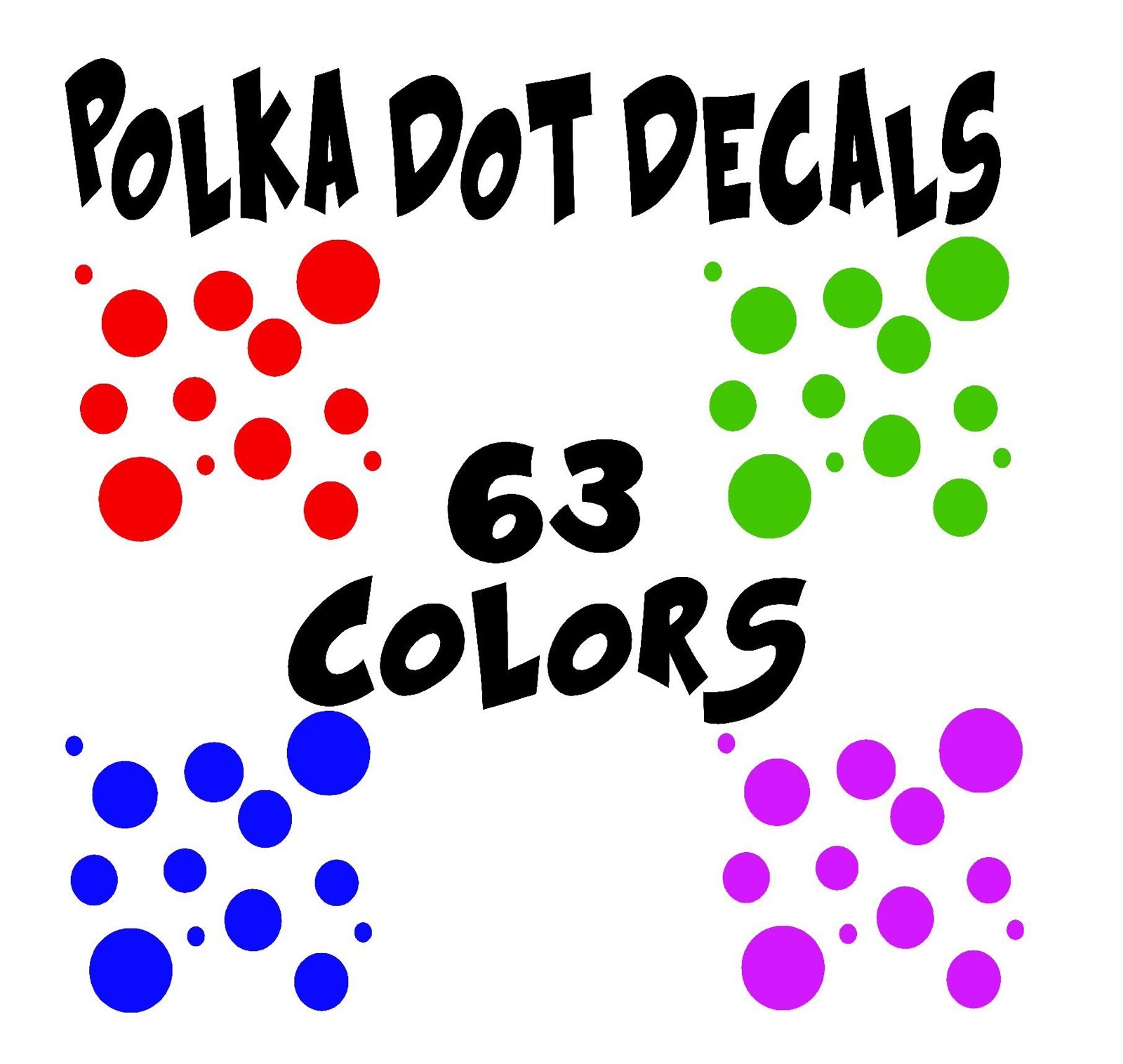 Polka Dot Decal Vinyl Stickers 1″ Home Outdoor Decor Kids Adult Crafts Color