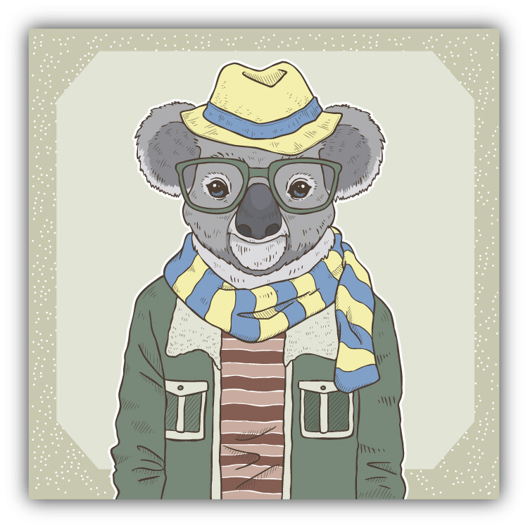 Hipster Koala Car Bumper Sticker Decal “SIZES”