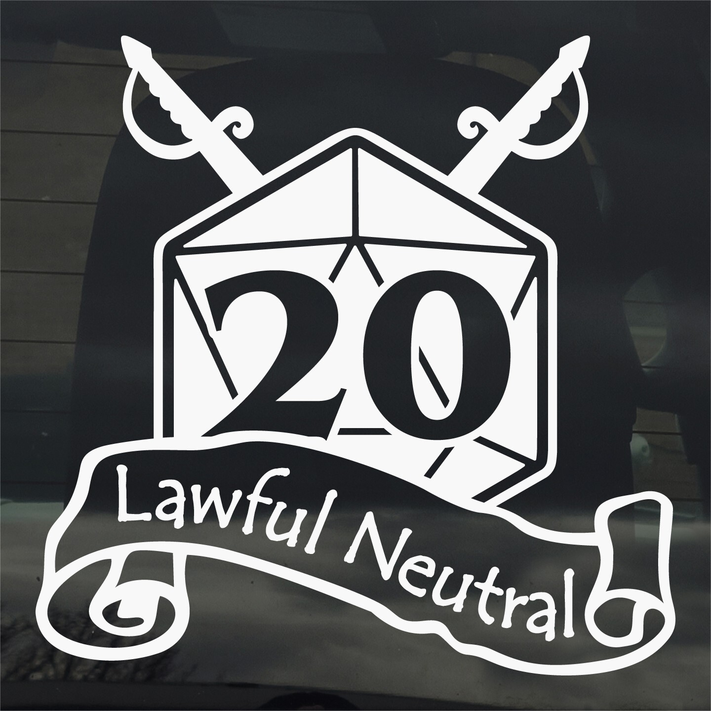 Lawful Neutral D20 Vinyl Sticker Decal Gaming RPG TTRPG Role Play Car Laptop