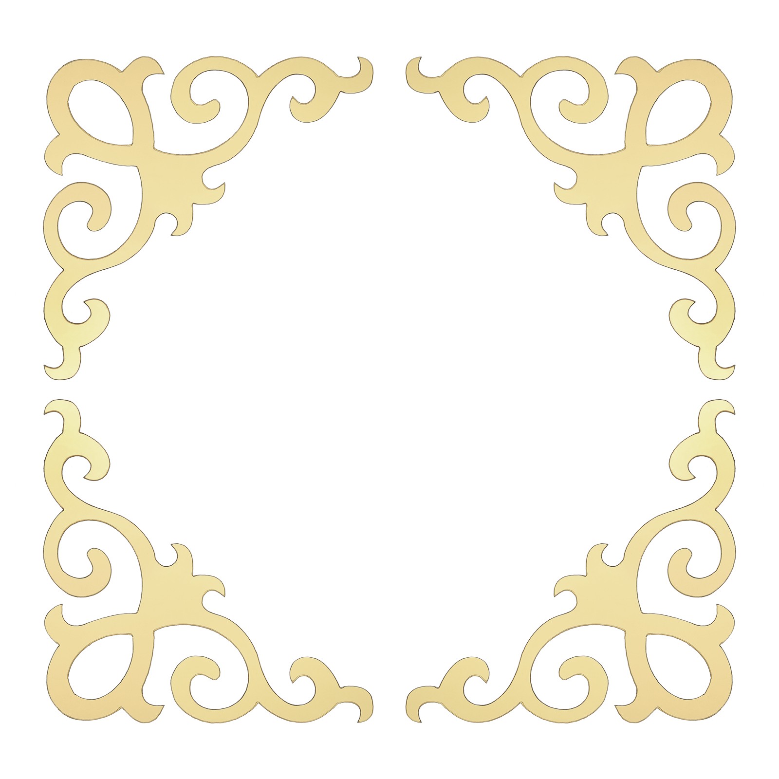 8Pcs Seif-Adhesive Wall Sticker Mirror Decals for Home Light Gold (15x15cm)