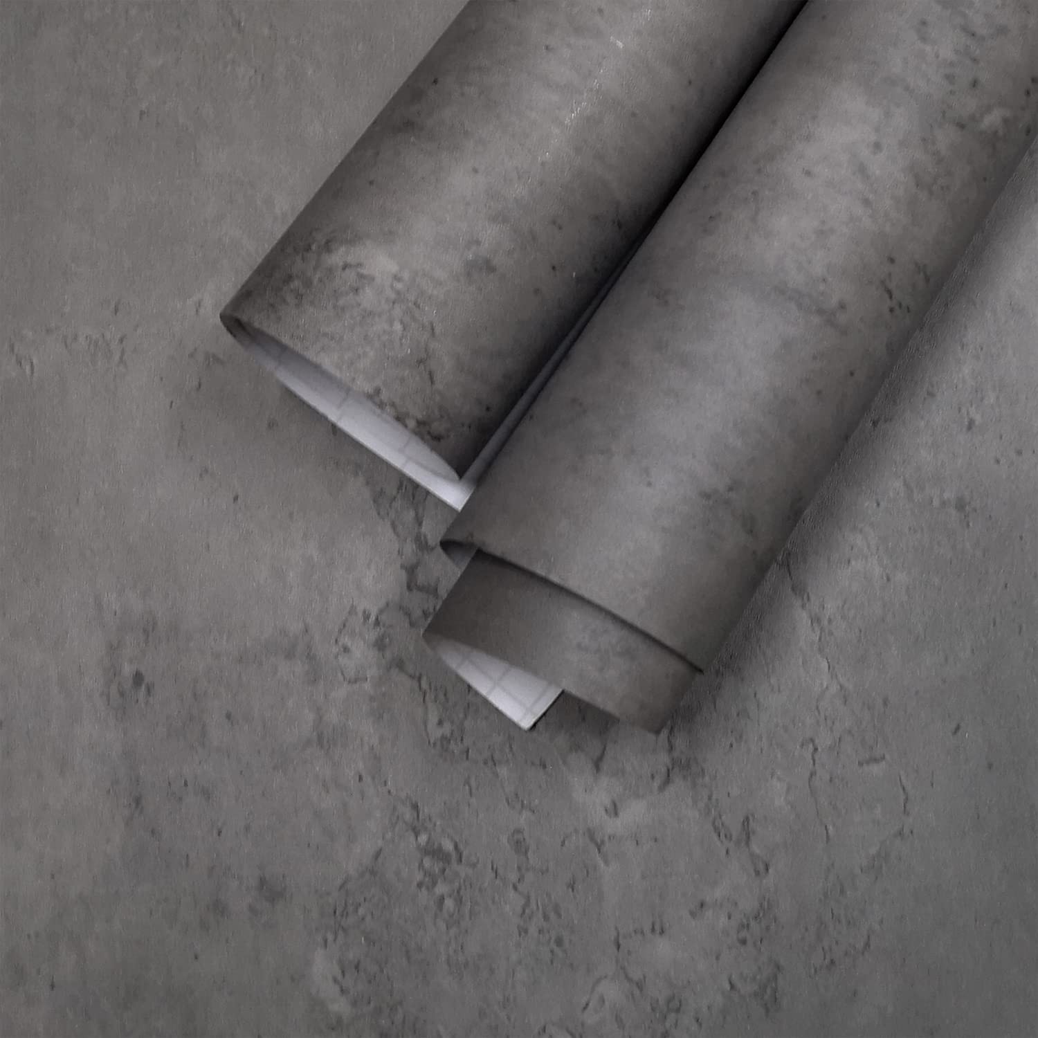 Dark Gray Concrete Wallpaper Peel and Stick Cement Wallpaper 16×118 inch Thic…