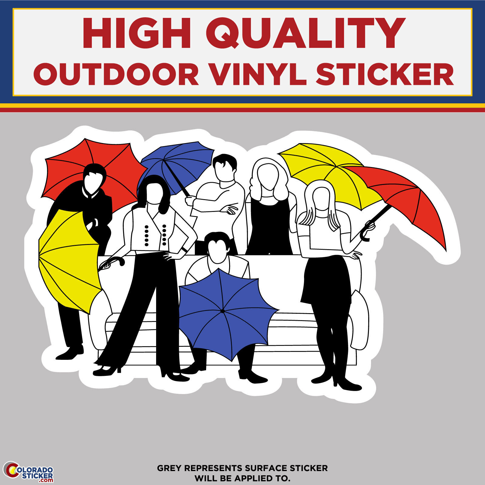 Friends with Umbrellas FRIENDS TV Show, High Quality Vinyl Stickers
