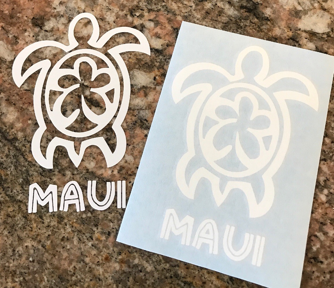 Maui Sea Turtle Sticker – Hawaii Islands Paradise Tropical Surf Beach