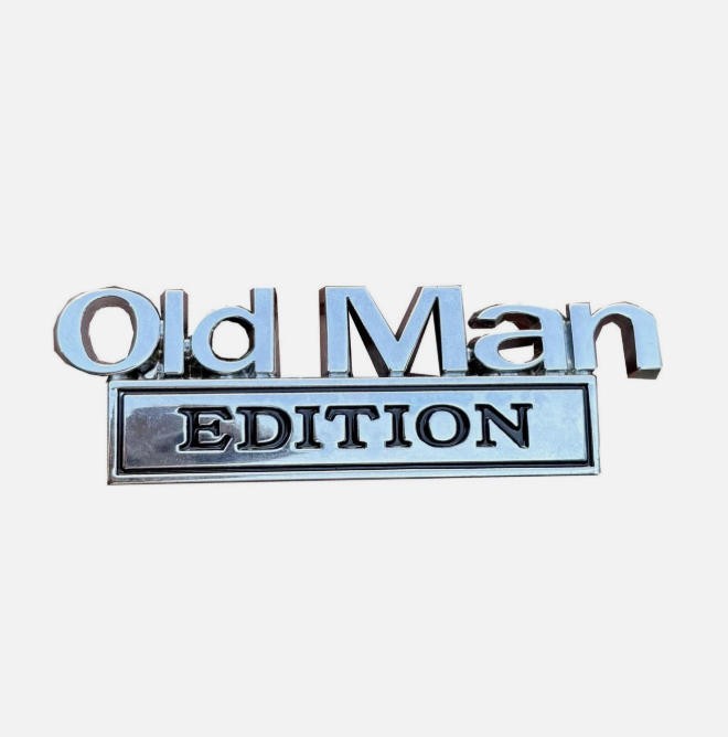 Funny Edition 3D Metal Old Man Edition Car Emblem Nameplate Decal~ Sticker Badge
