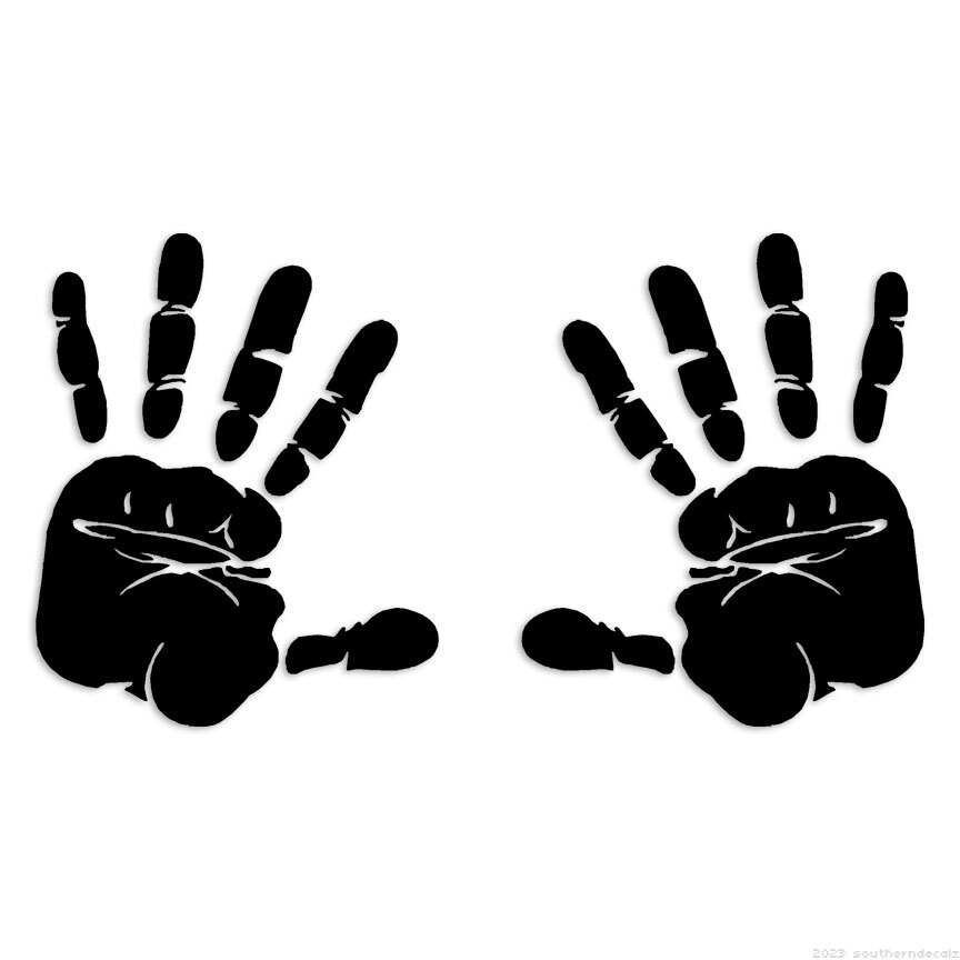 Hand Prints – Decal Sticker – Multiple Colors & Sizes – ebn6197