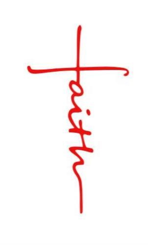 Faith Cross Writing -Decal Logo Sticker