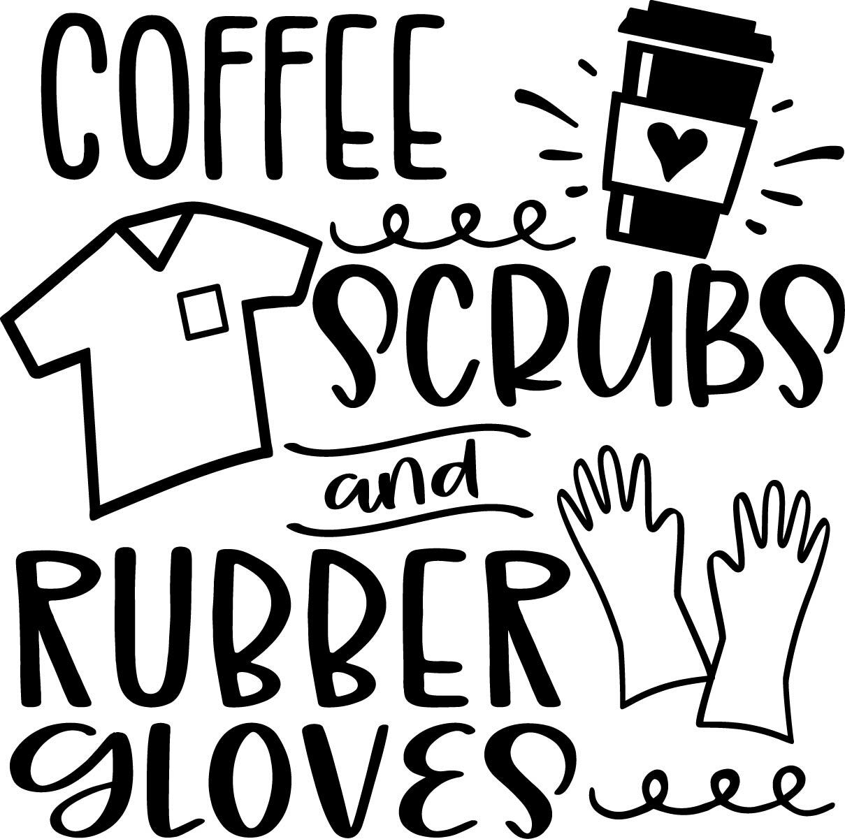 4.5inch Coffee Scrubs Rubber Gloves Decal Window Sticker Nurse Doctor Front Line