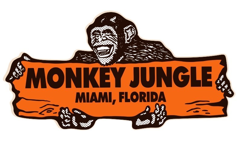 Monkey Jungle Miami Vintage Style Sticker Decal R8537