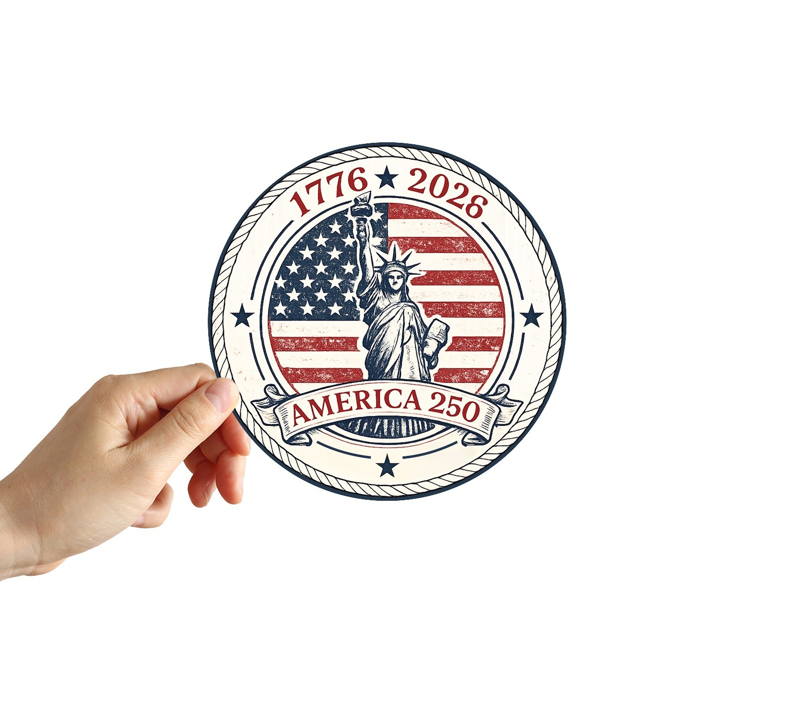 America 250th Anniversary Sticker 1776 – 2026 Flag Patriotic USA Vintage Decal