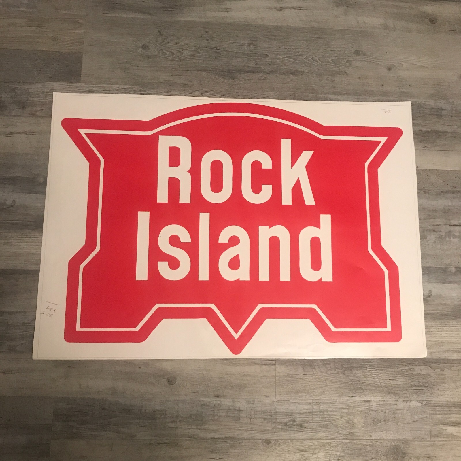 Rock Island Railroad Extra Large Vinyl Decal Sticker 30×24 Garage Art Man Cave