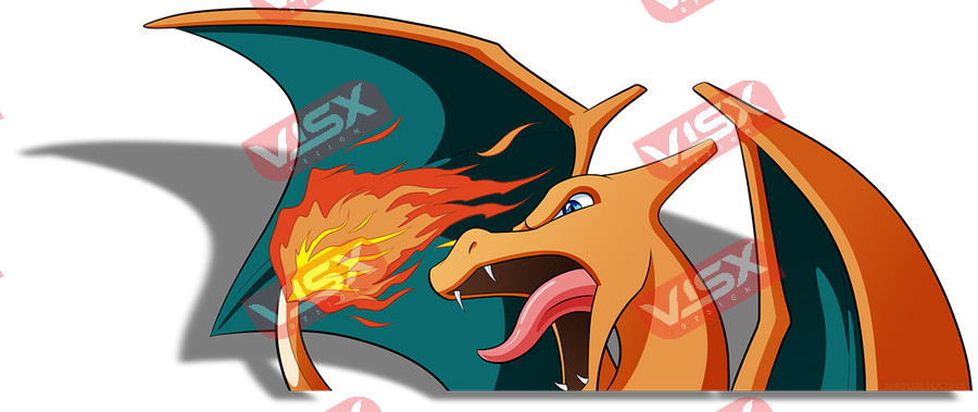 Charizard Anime Bumper Sticker Peeker Car Decal Window Vinyl Auto Pokemon Flame