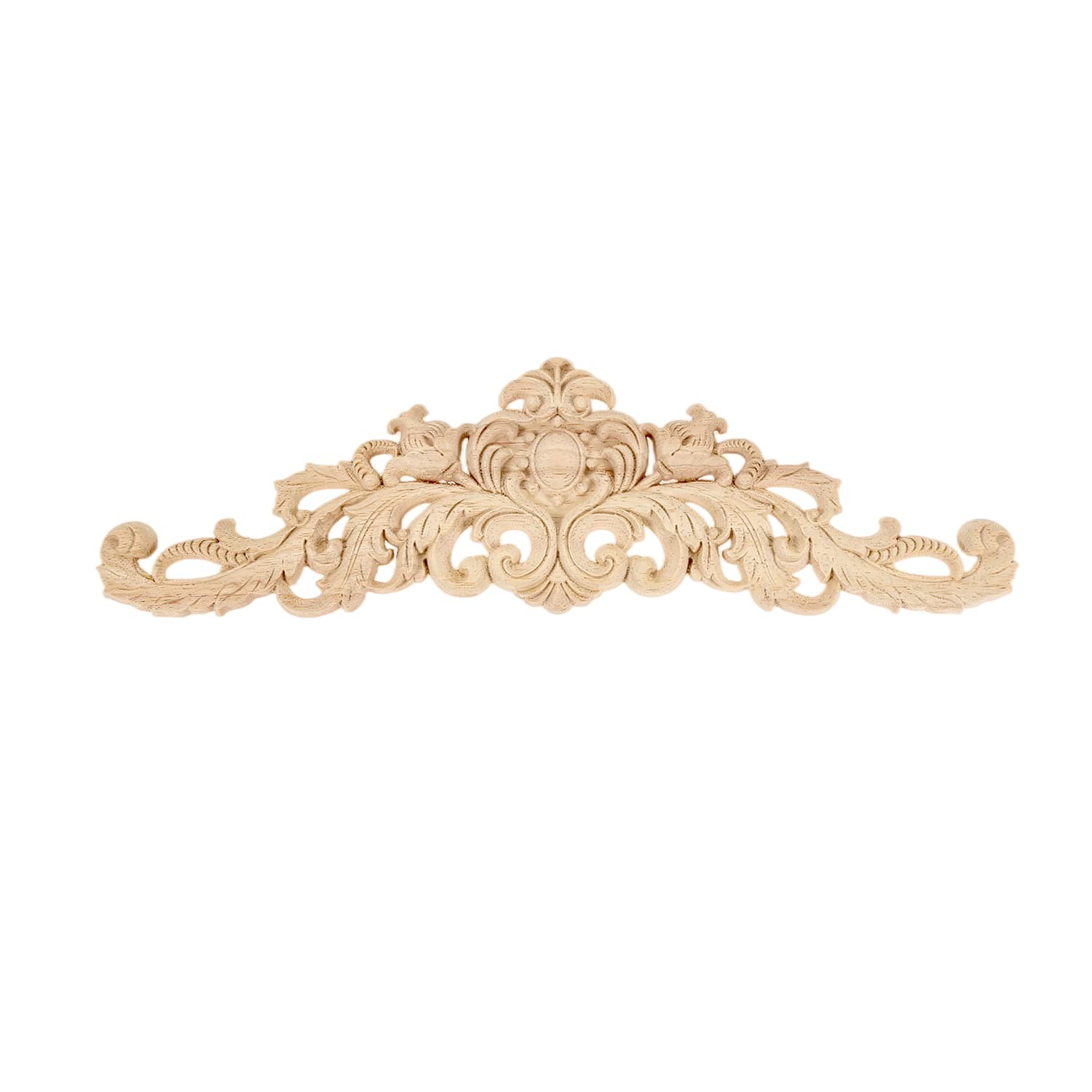 MUXSAM Long Wood Carved Appliques Onlays, 1-Pack 15.75 x 4.33 inches, 1-pack