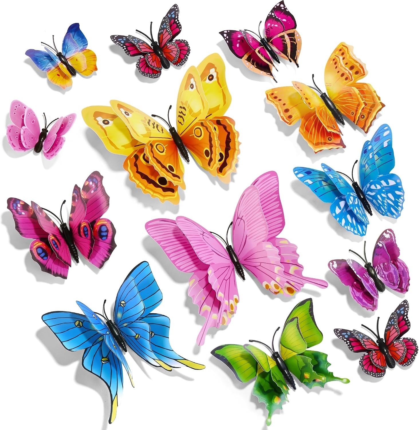 Elegant 3D Butterfly Wall Decor – 24 Pcs Double Layered for Reusable Charm
