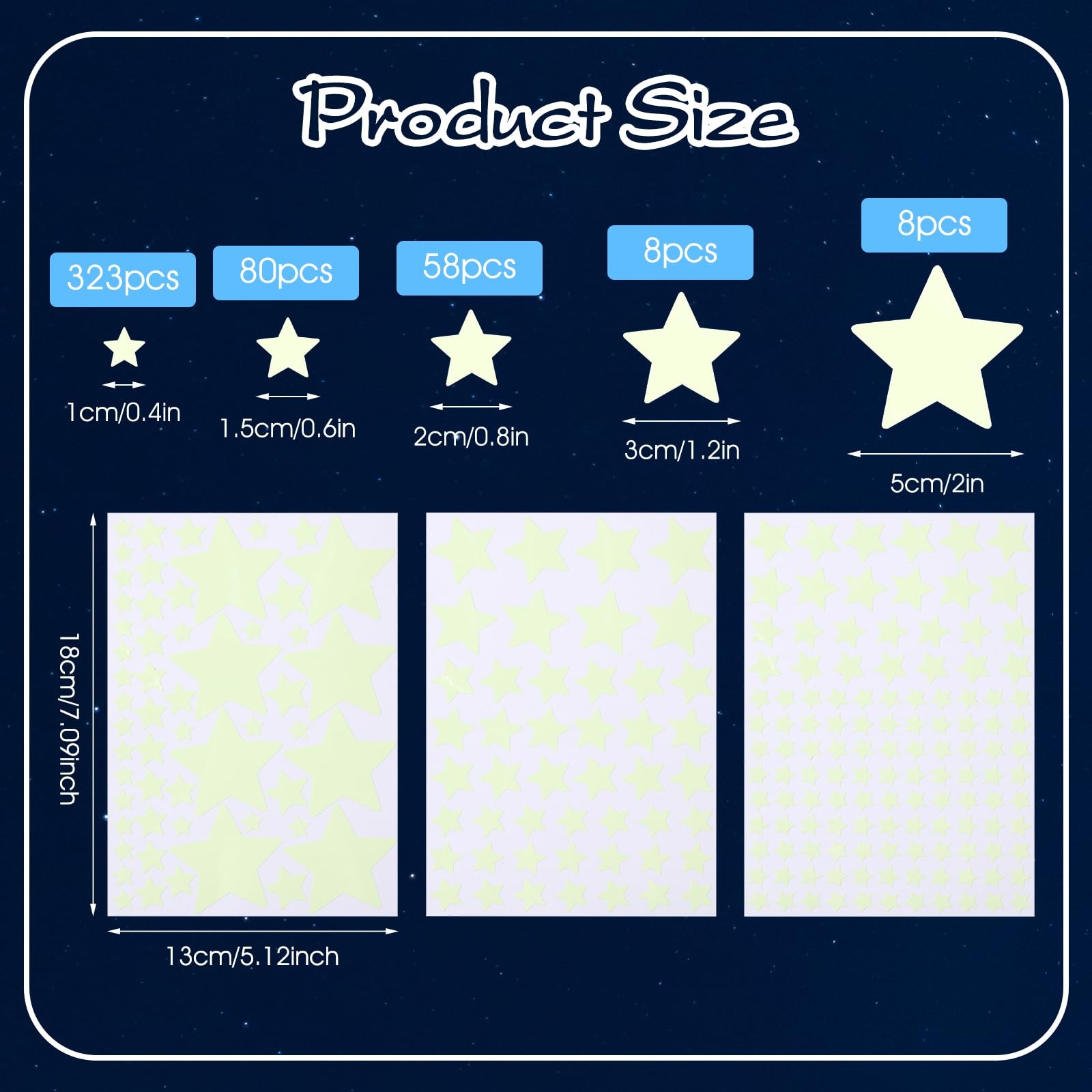 Glow in the Dark Stars Wall Stickers – 469 Pcs, Perfect for Kids’ Nursery, Bedro