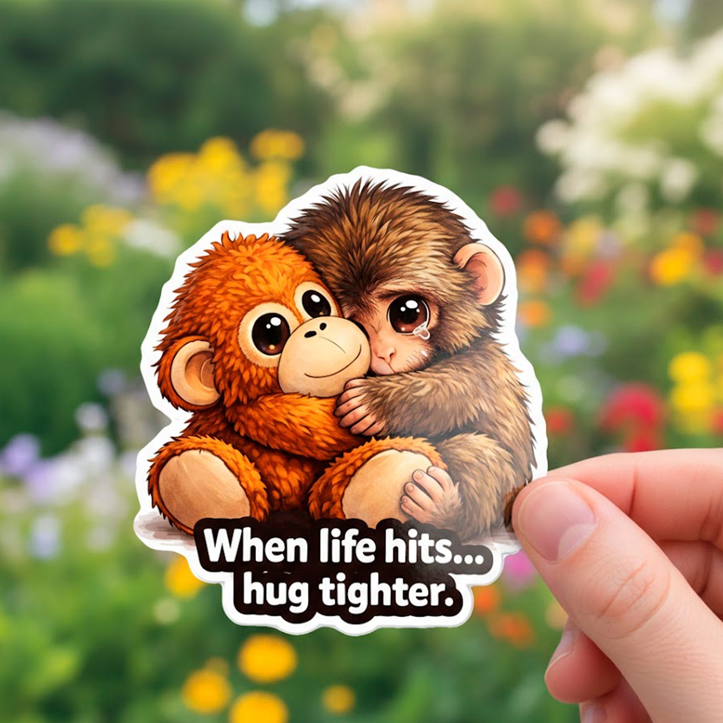 Punch Monkey “When Life Hits” Vinyl Sticker 3×3.5in Pack of 2
