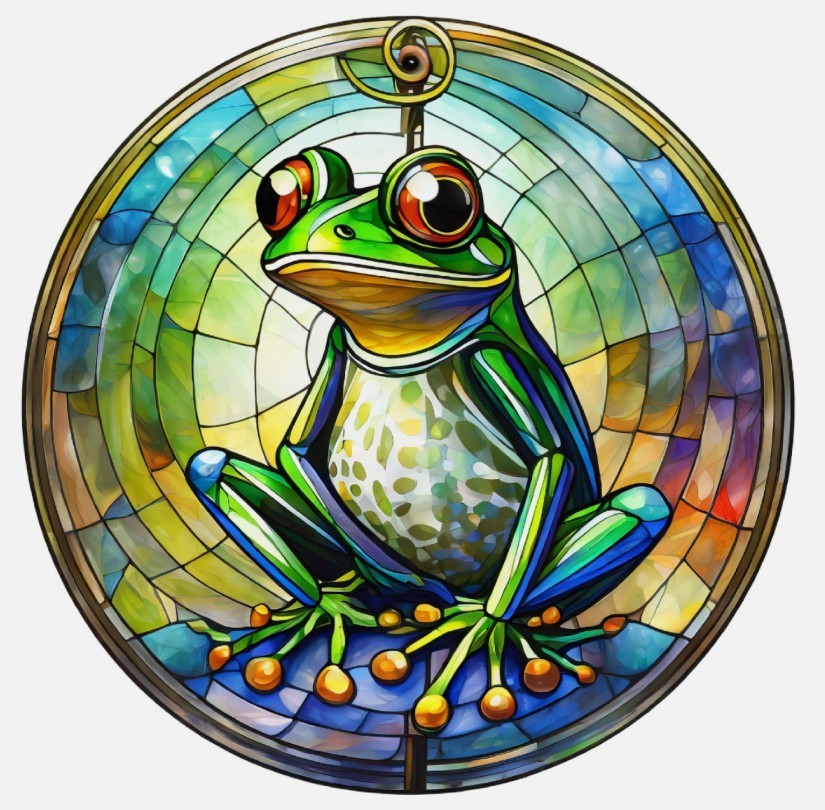 Frog Mosaic Phone Sticker (2 inch) Green Round Colorful Vivid