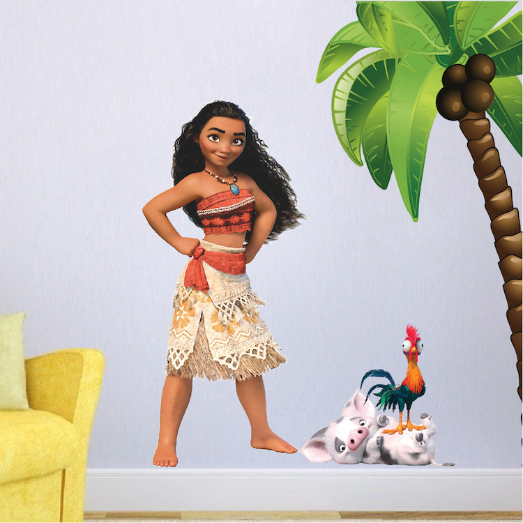 Moana Disney Kids Wall Decal Mural Disney Princess Wall Vinyl Animated Art, s97