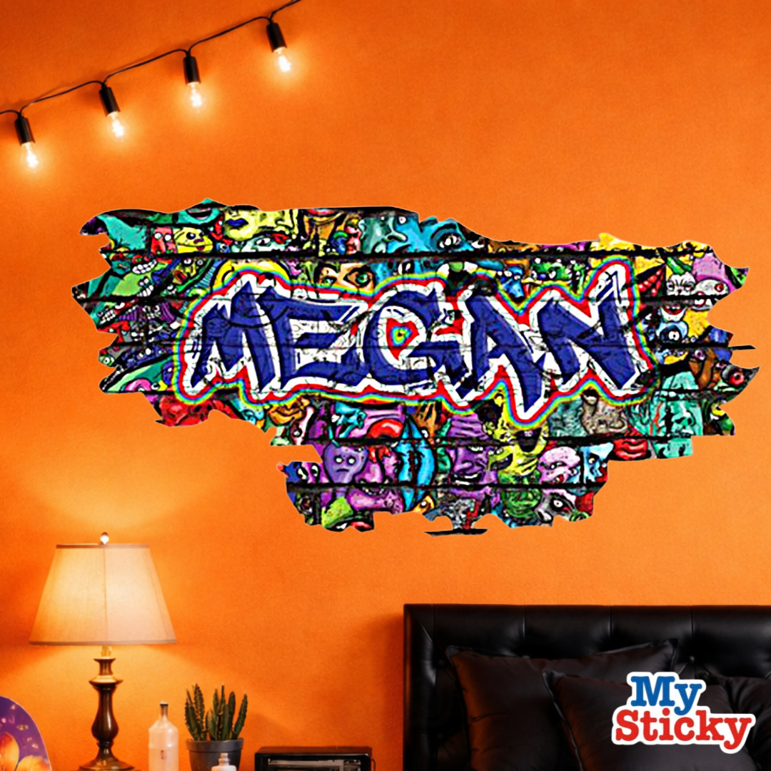 Personalized Graffiti Name Wall Decal Custom Bedroom Wall Sticker Mural Decor