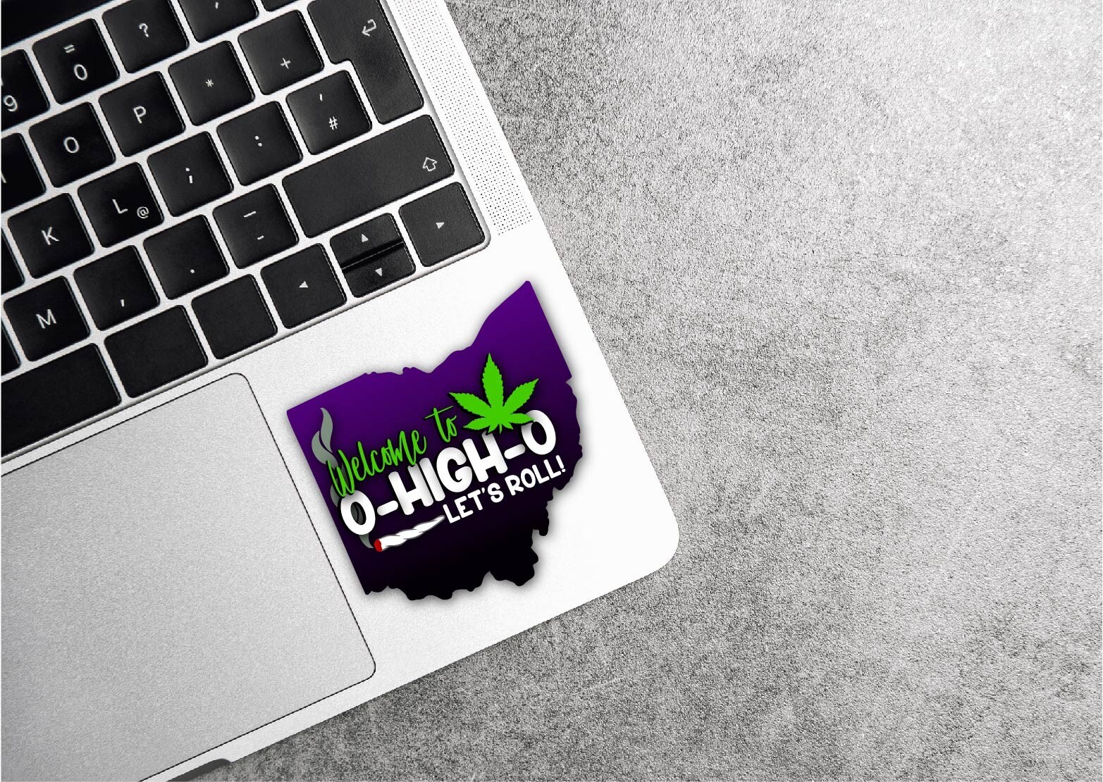 3.75″ OHIGHO Decal Sticker OHIO O-HIGH-O Weed Pot Leaf 420 Legal State Cannabis