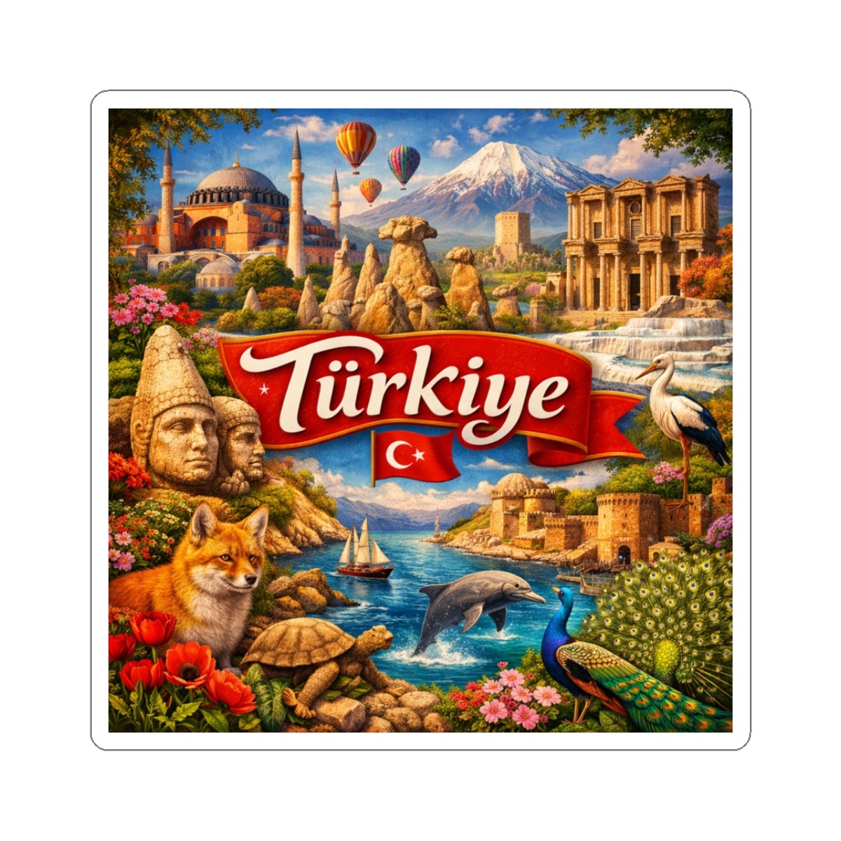 Türkiye Sticker | Istanbul, Cappadocia, Mount Ararat, Travel Souvenir