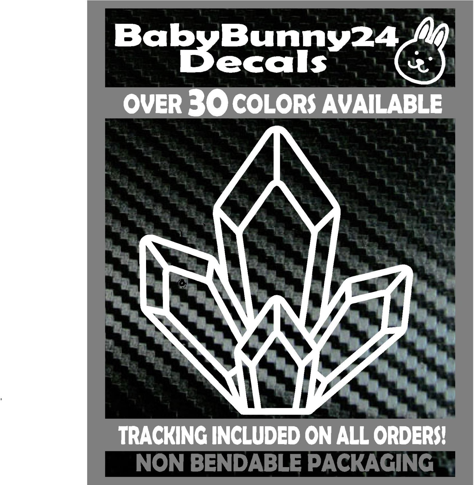 Crystal Crystals Ohm Vinyl Decal Sticker Car Laptop chakra Natural Neo Chrome