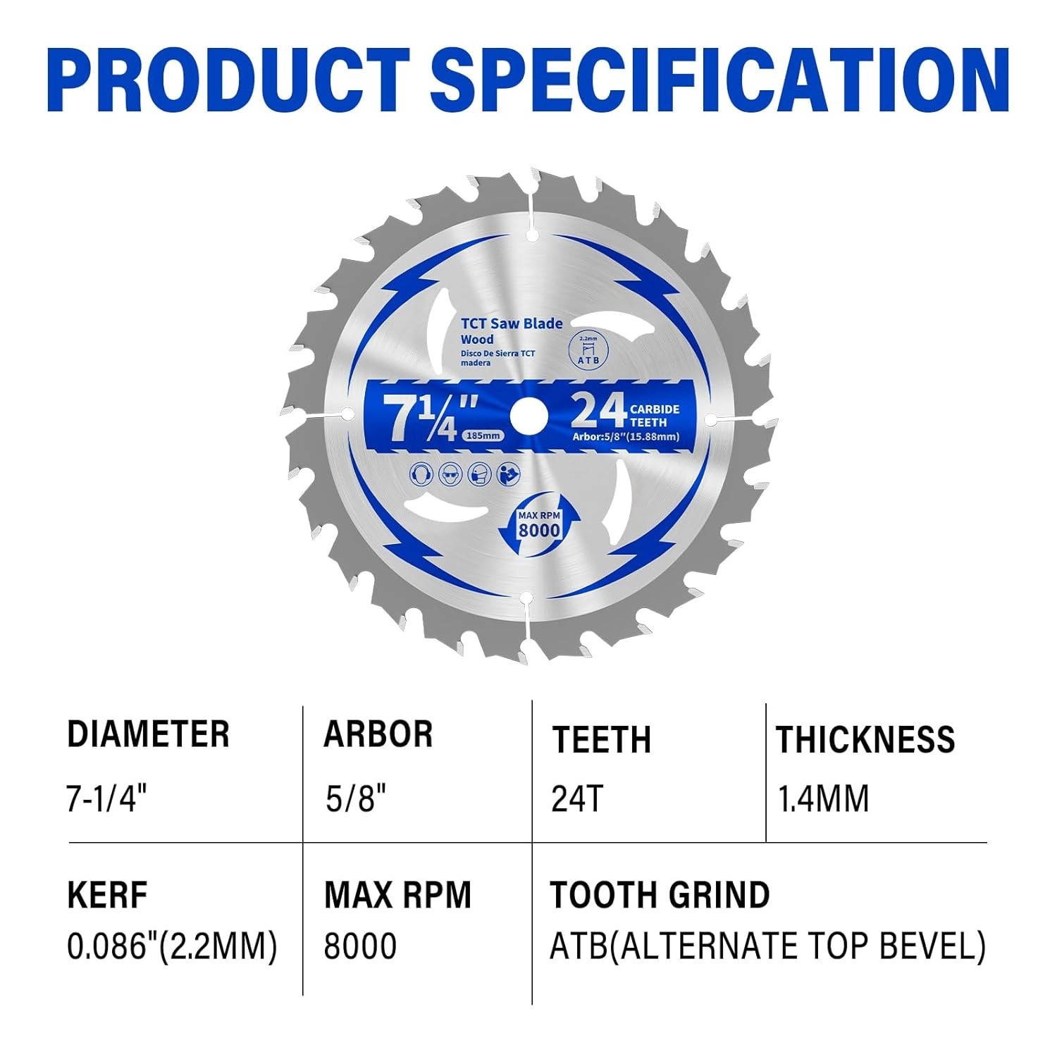 10 Pack 7-1/4 Inch 24T Circular Saw Blade, Saw Blade Arbor Size 5/8… Fast Ship