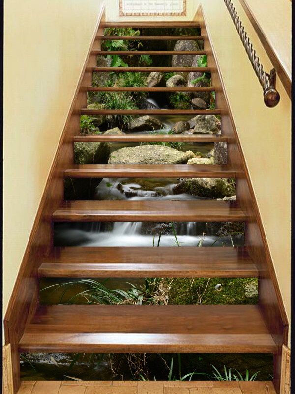 3D Stone Creek AZ416 Stair Risers Decoration Mural Vinyl Wallpaper Kay
