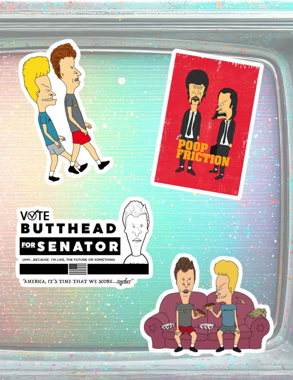 Beavis And Butthead TV 4pc Stickers Pack