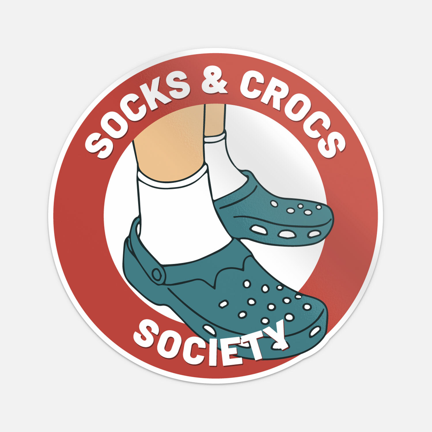 Socks And Crocs Society Sticker Vinyl Car Bumper Decal