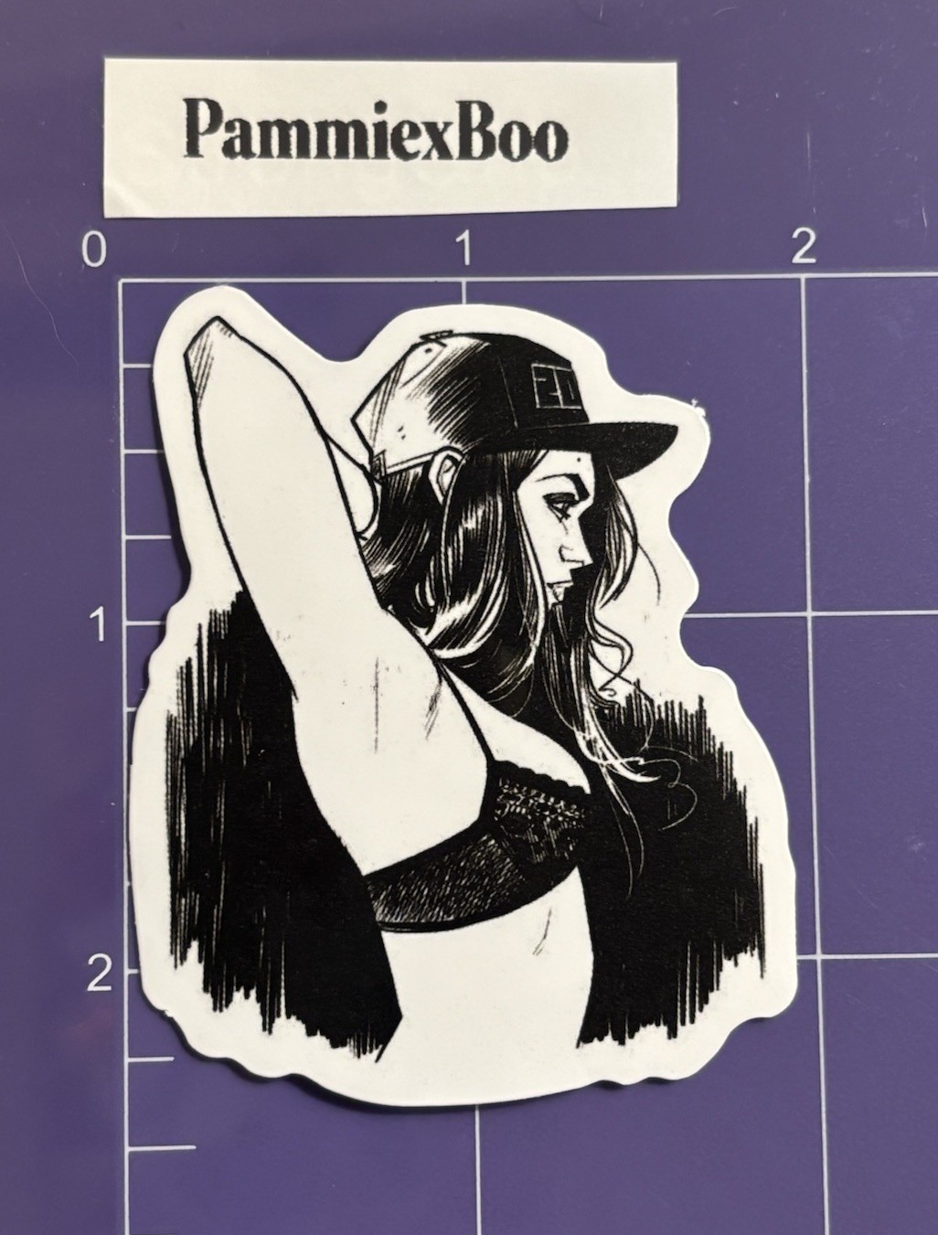 Beautiful Woman – Black and White – Gloss Vinyl Sticker 1pc