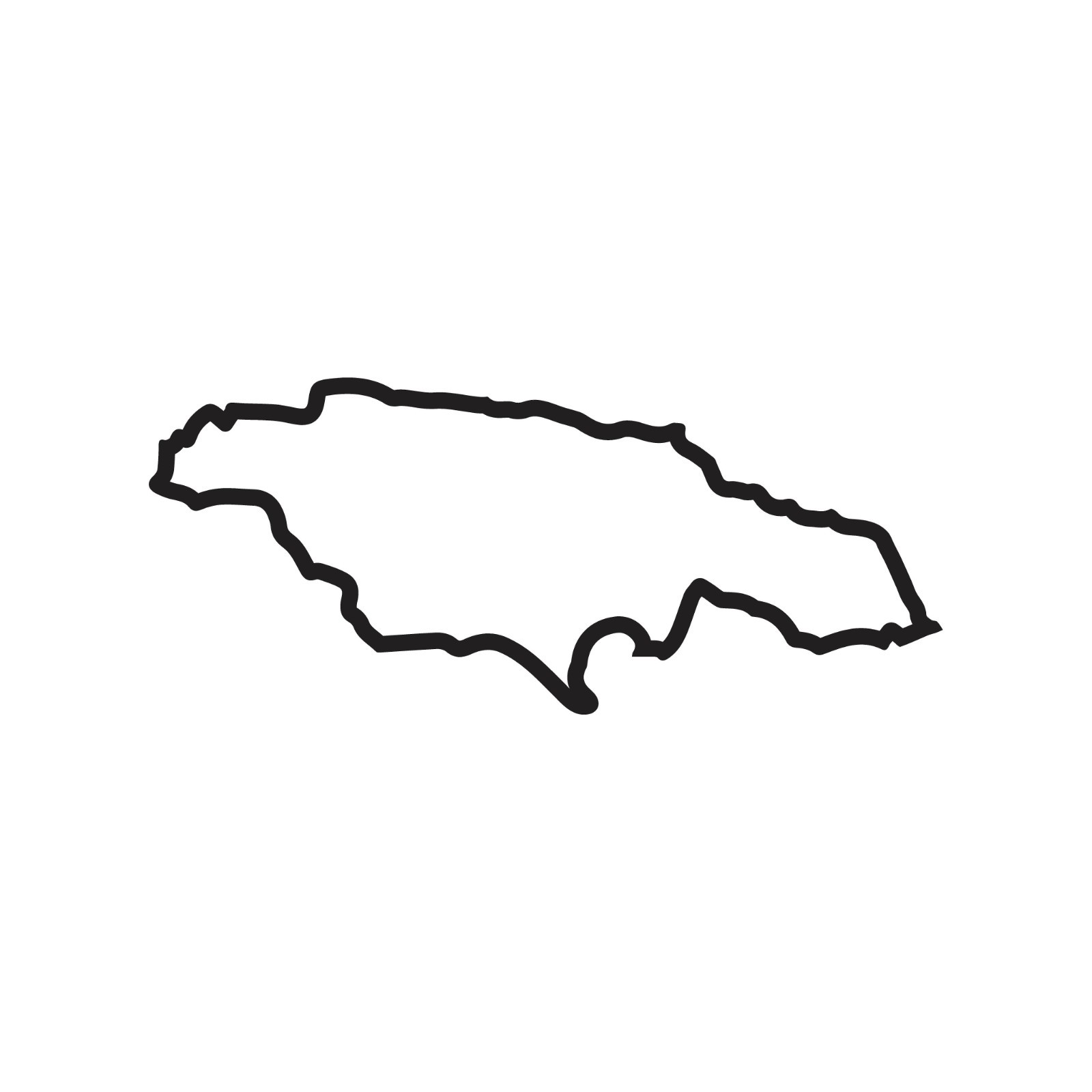 Jamaica Outline Hollow Center Vinyl Decal Country Heritage Jamaican sticker
