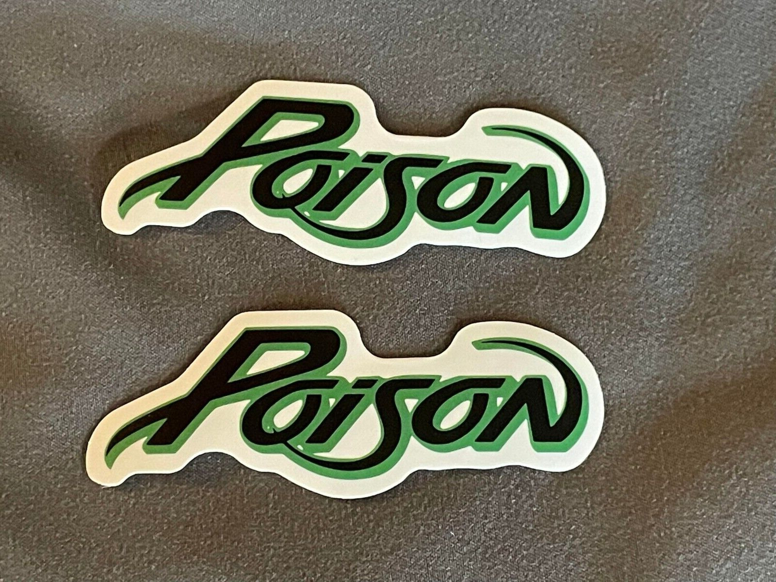 Lot of (2) POISON 1″ x 3″ Band Logo Stickers FAST! FREE SHIP! Bret Michaels