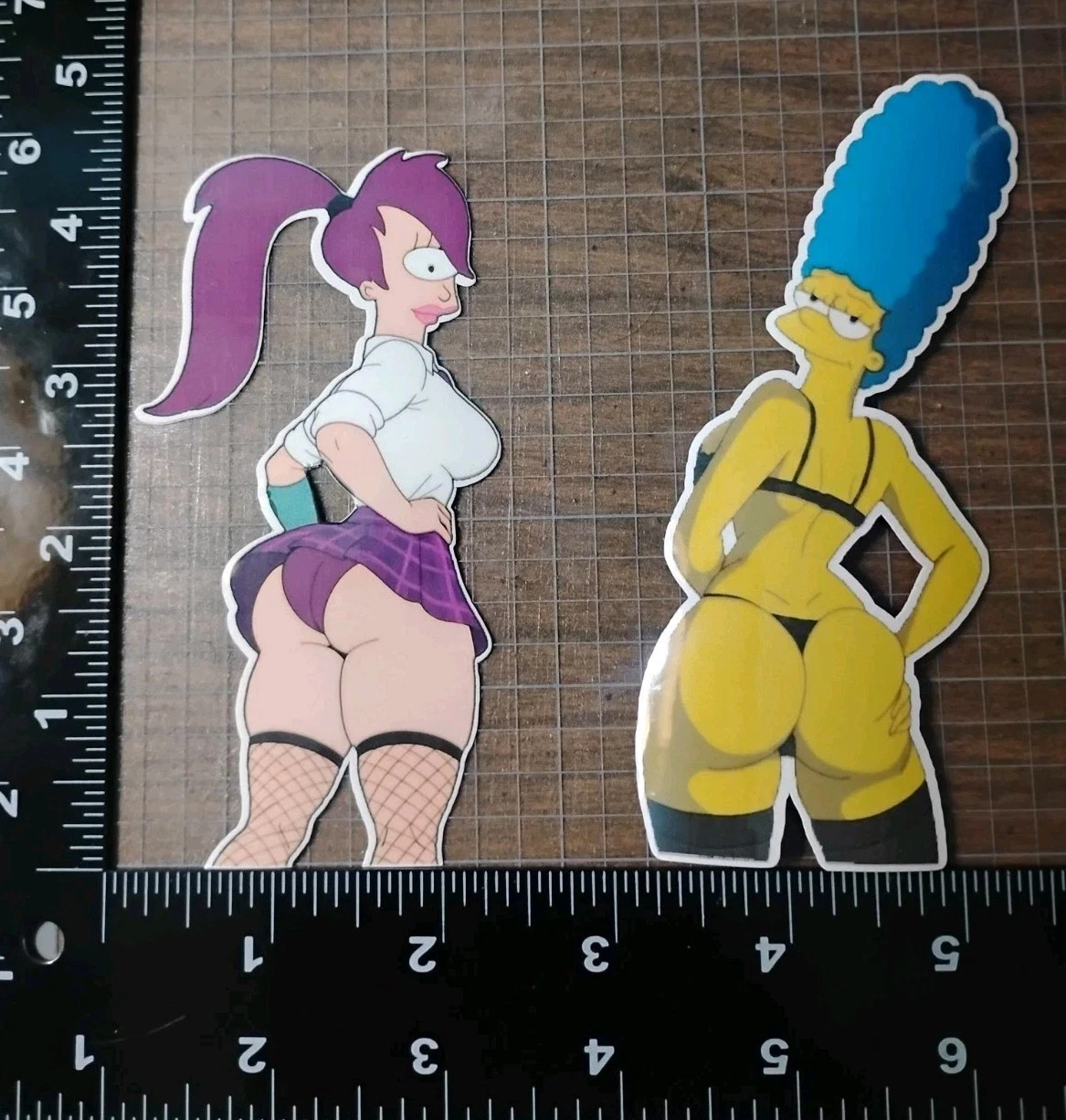 Marge Simpson & Leela Futurama Sexy Adult Vinyl Decal Stickers