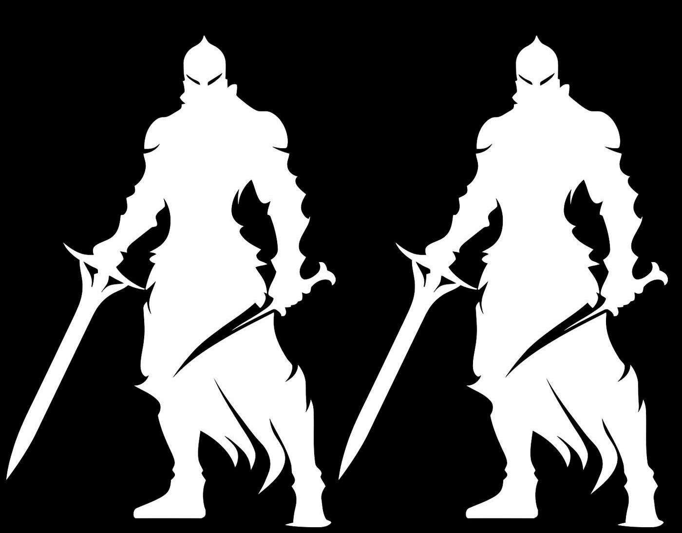 Knight Gallant Warrior Two Pack White Vinyl Decal Car Truck Mirror Laptop Tablet