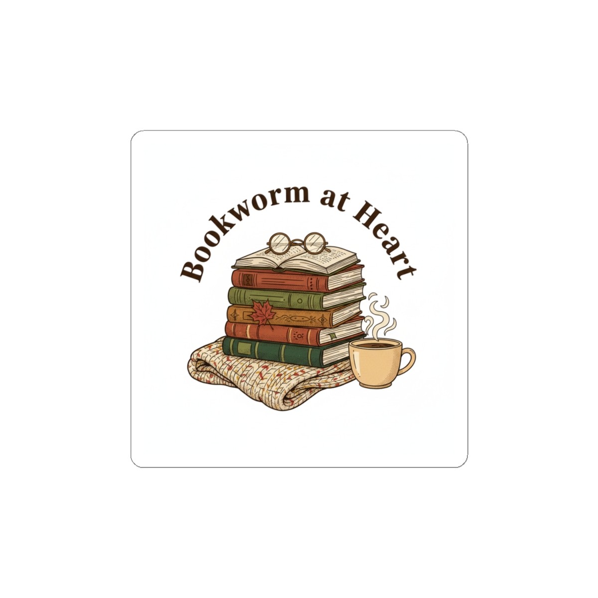 Bookworm at Heart Kiss-Cut Stickers | Book Lover, Vintage Type