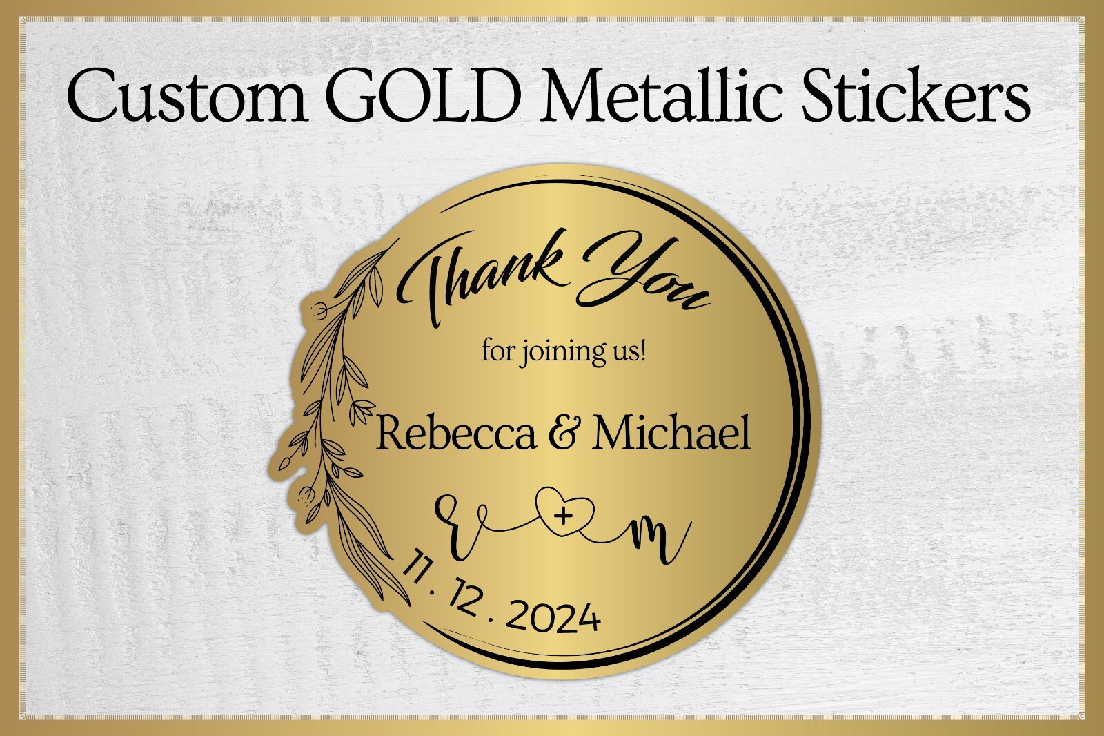 Custom Waterproof Metallic Gold Stickers Custom Gold Foil Labels Gold Stickers
