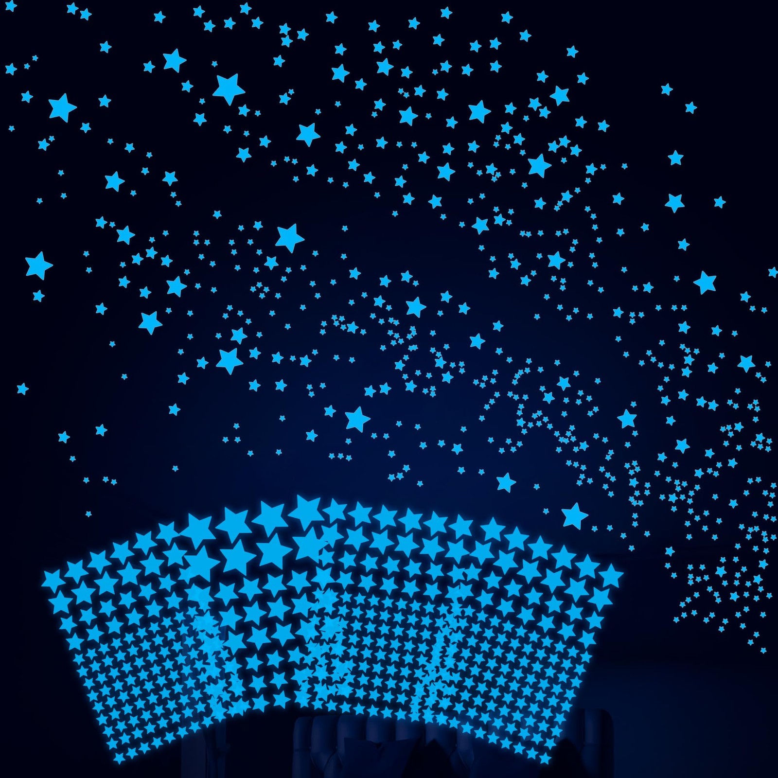 421Pcs Glow in The Dark Stars Ceiling Space Blue