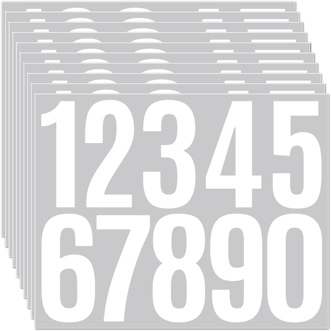 10 Sheets Mailbox Number Stickers 3 Inch – Self-Adhesive Vinyl Numbers 0-9 for M