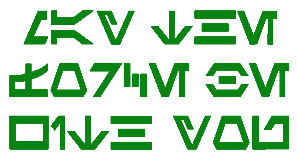 MAY THE FORCE BE WITH YOU, AUREBESH, STAR WARS ALPHABET, Decal Sticker for Cars.