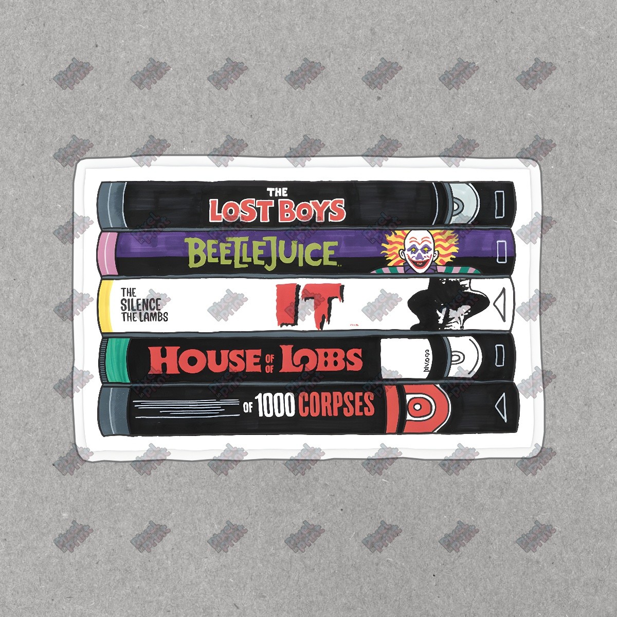 Classic Horror Movie VHS Tapes Sticker The Lost Boys, Beetlejuice, #8829